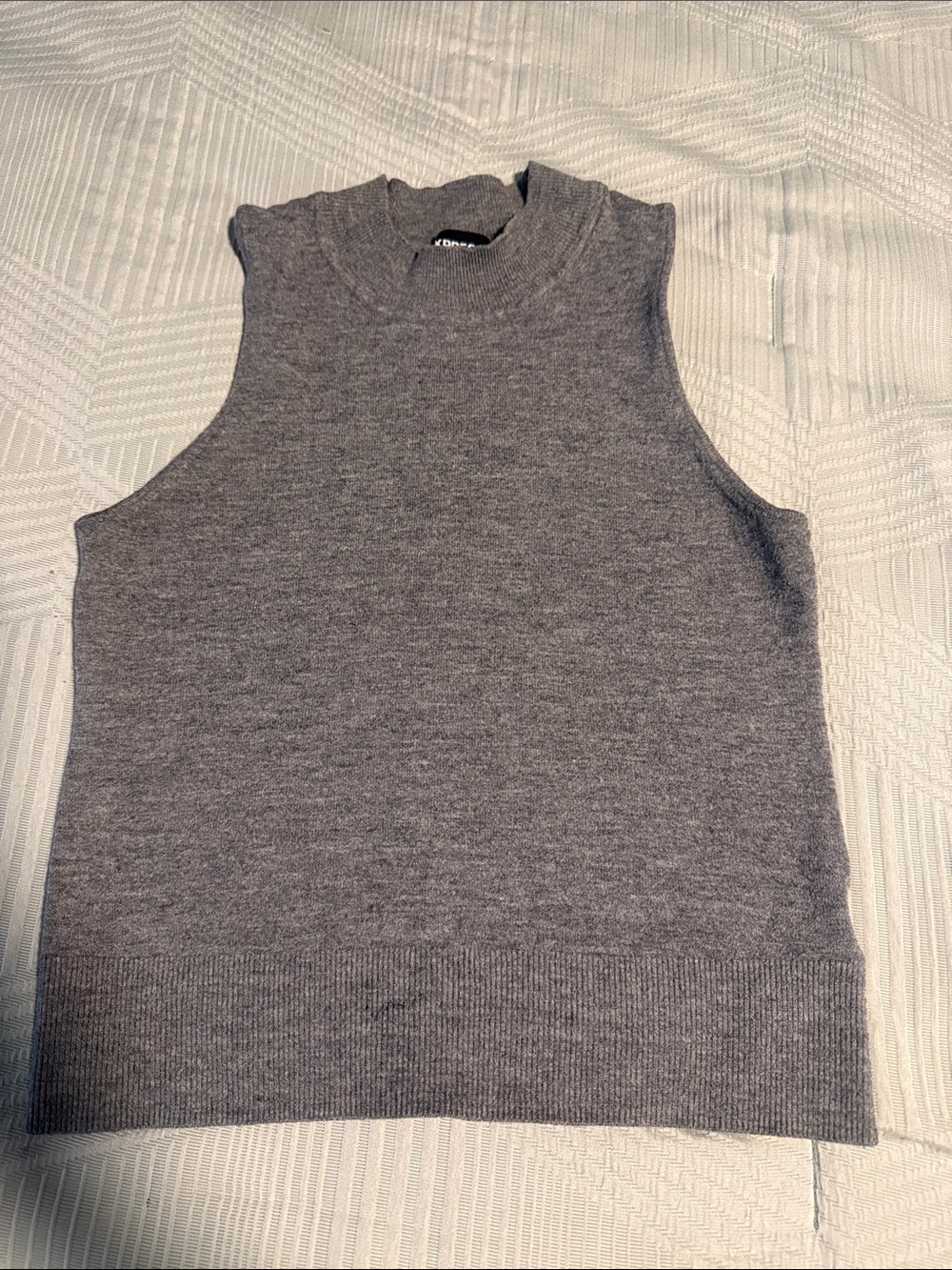 Express Heather Gray Sleeveless Mock Neck Top